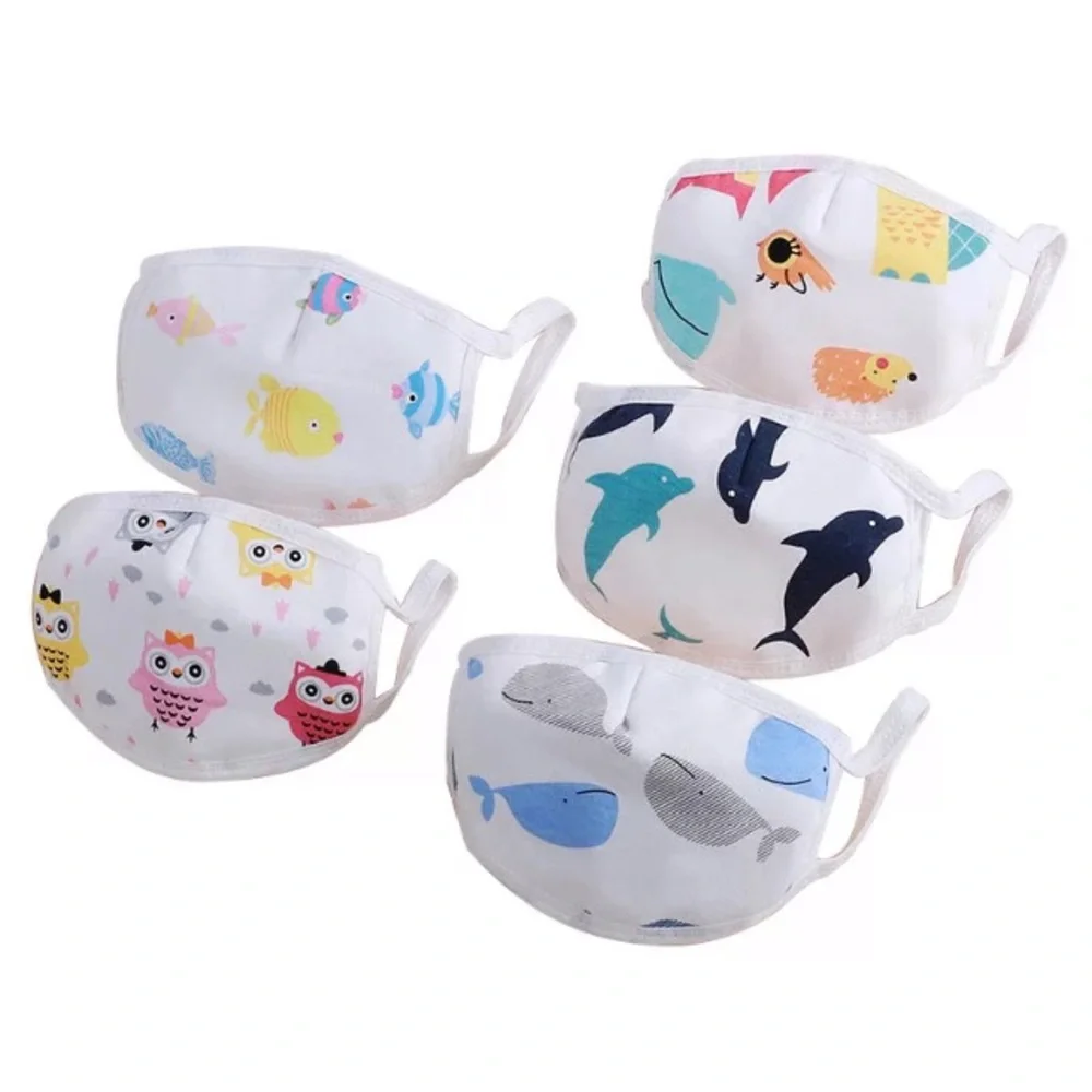 PACK of 4 (FOUR) NO ELASTIC TODDLERS Face Masks